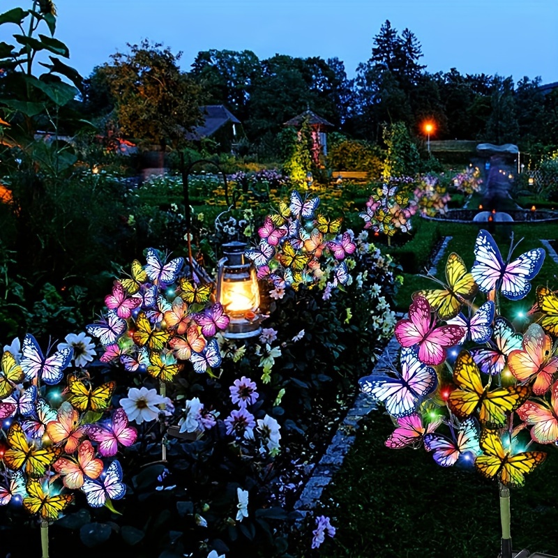 Smart Garden Lamp - Solar LED-vlindertuinverlichting Waterdichte kleurrijke buitengazonpadlamp voor